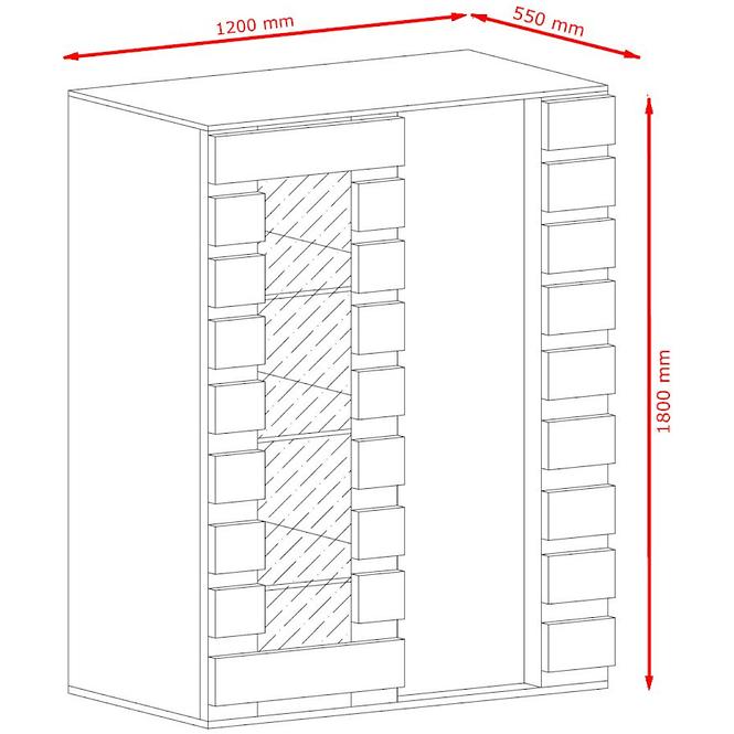 Vitrine Miro 120cm Eiche Canyon