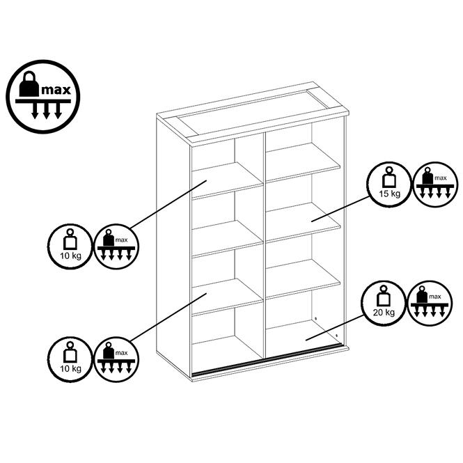 Vitrine Miro 120cm Eiche Canyon