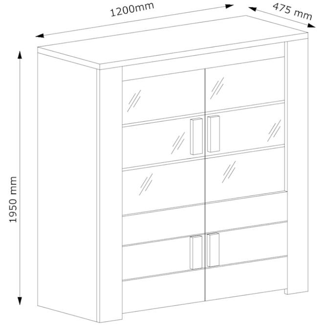 Vitrine Ferrara 120cm Eiche Canyon