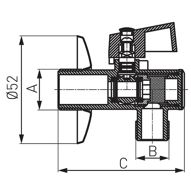 Eckventil 1/2 x 1/2 mit Rosette Z1212K