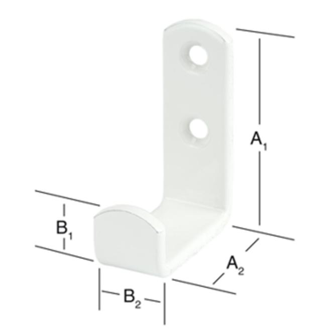 Wandhaken 49x36x15x17 mm weiß