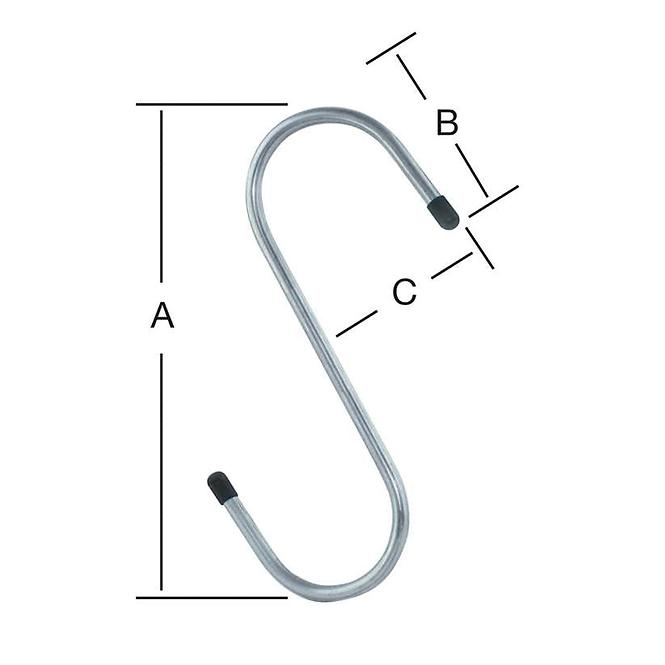 S-Haken 175x65x52 mm zn