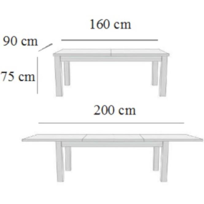 Tisch 160x90+40 Nuß