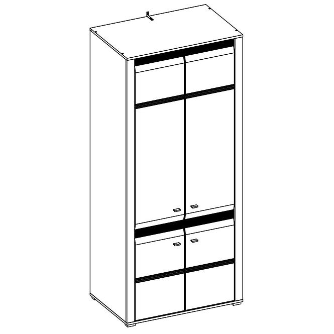 Schrank Sevilla 90cm Norwegische Kiefer/ Weiß