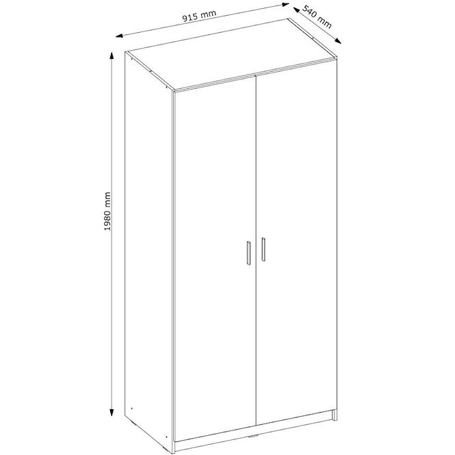 Schrank Snow 91cm Weiß