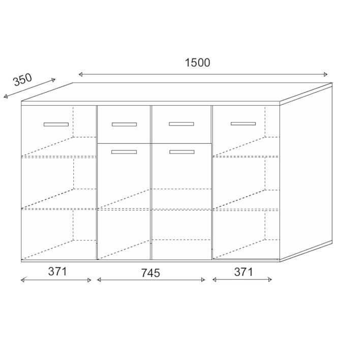 Kommode Jacob 150cm Eiche Sonoma