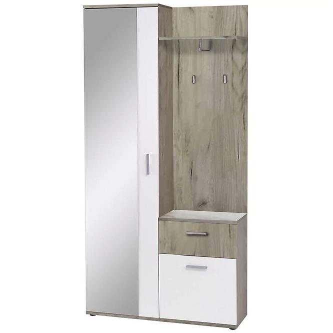 Garderobe Justus weiß Eiche Country 97 cm