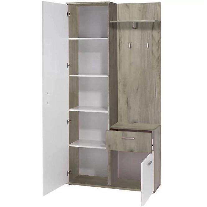 Garderobe Justus weiß Eiche Country 97 cm