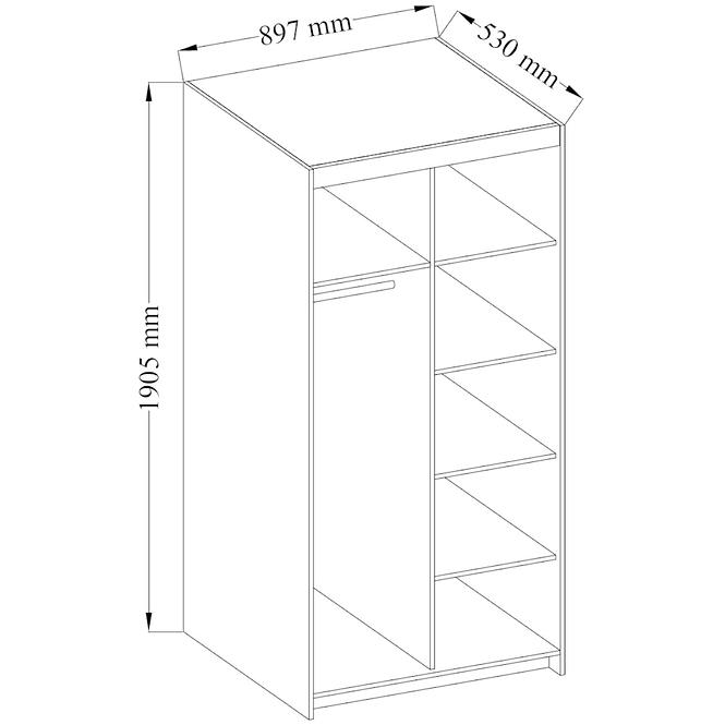 Schrank Elena 89,7cm Eiche Lefkas