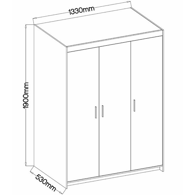 Schrank Elena 133cm Weiß