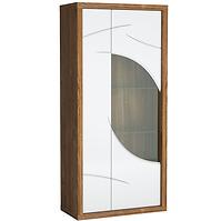 Vitrine Paris 88cm Eiche Stirling/Weiß