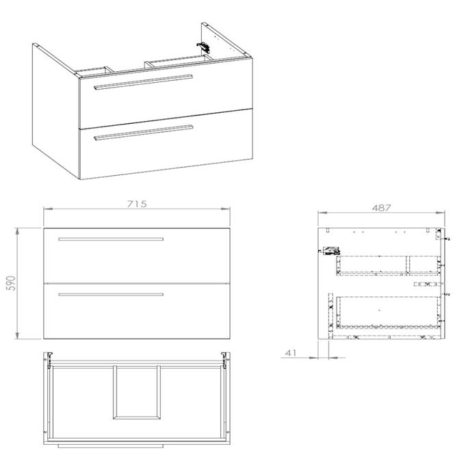 Schrank Royal 70 2s anthracite dsm