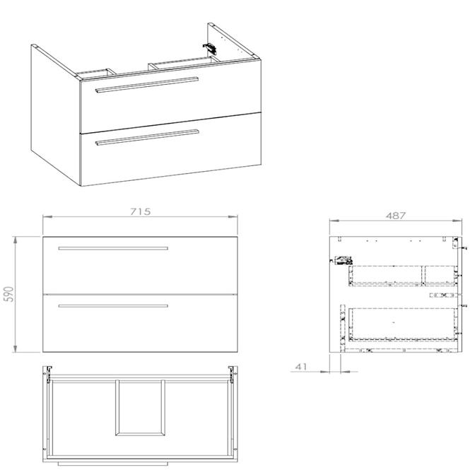 Schrank Royal 70 2s white dsm