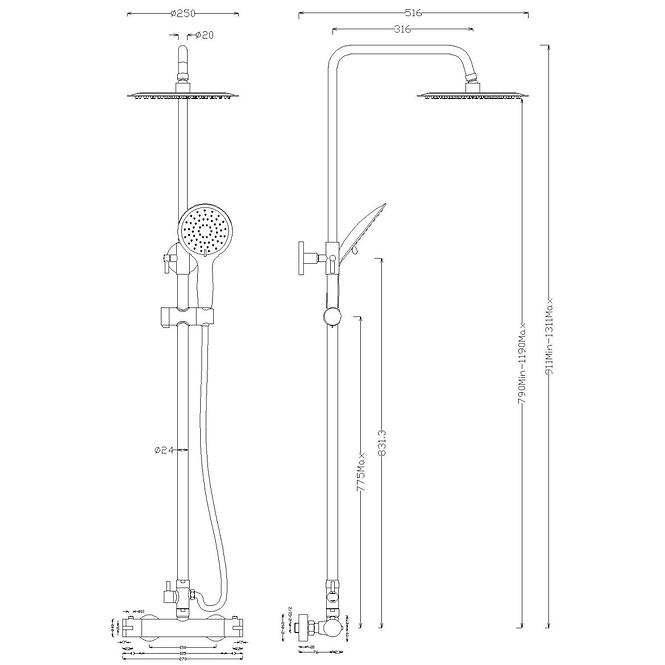 Duschset Thermostatisch Im-1091-53 Atena