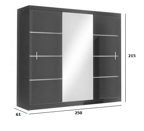 Schrank Vista 250cm Schwarz