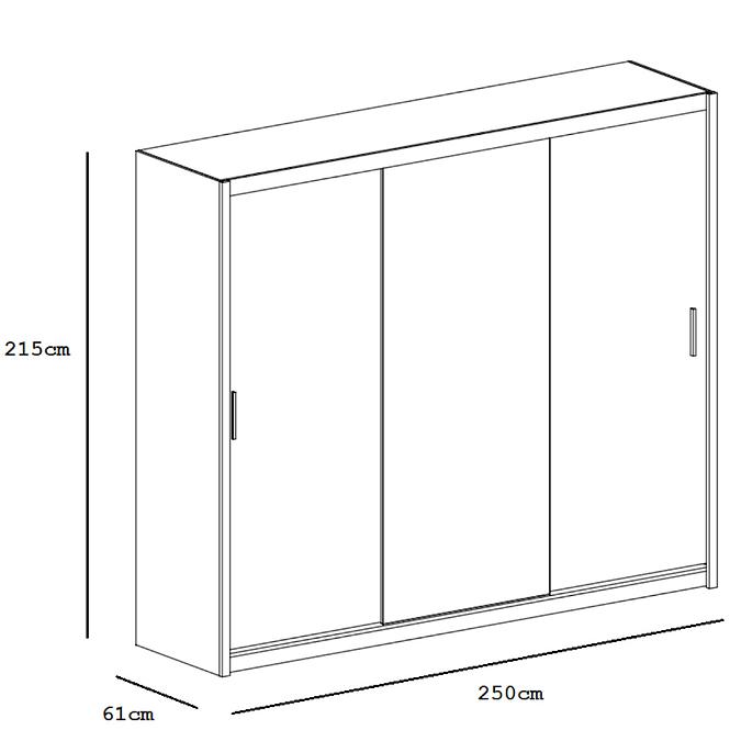 Schrank Lizbona 250cm Eiche Sonoma