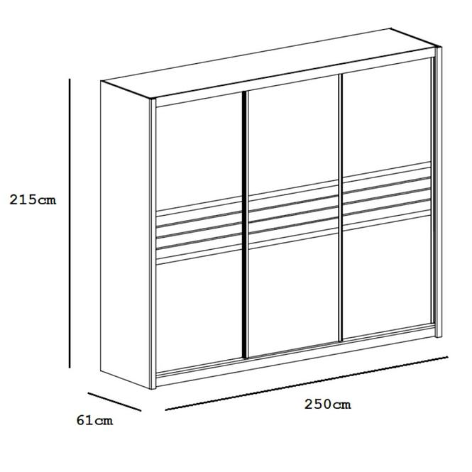 Schrank Turyn 250cm Eiche Craft/Grafit