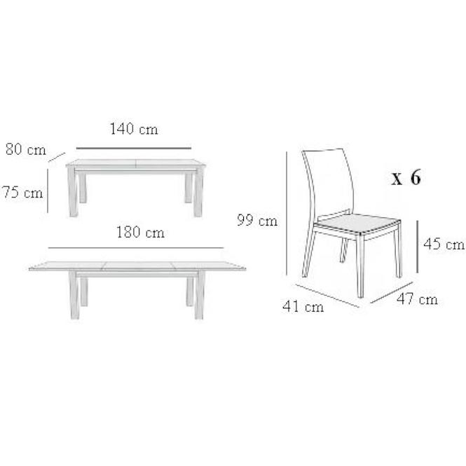 Esszimmer Set Olaf 1+6 schwarz