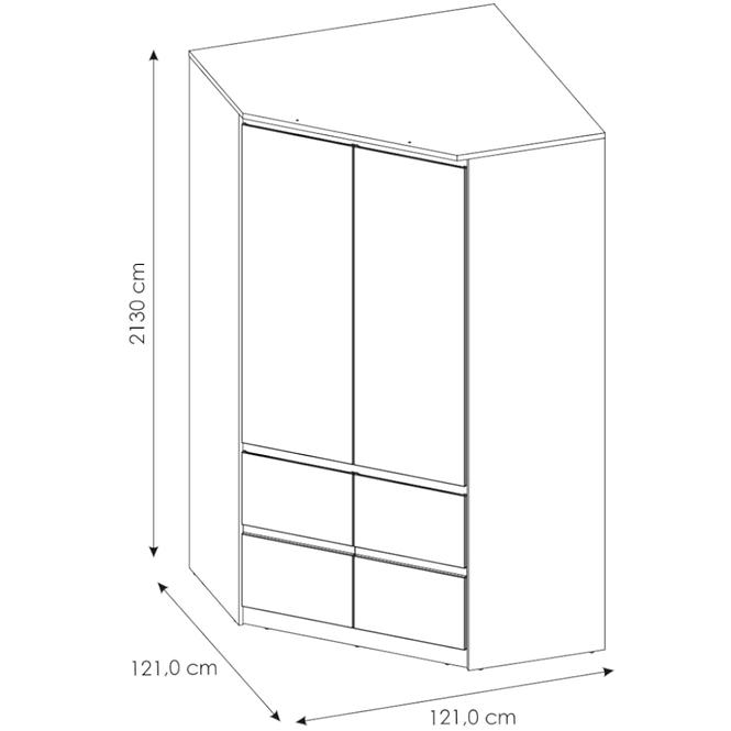 Schrank ecke Boston Bos S14 alpinweiß