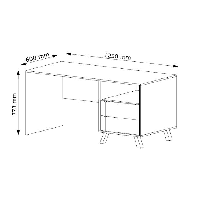 Schreibtisch Malmo 125cm Eiche Sonoma/Weiß