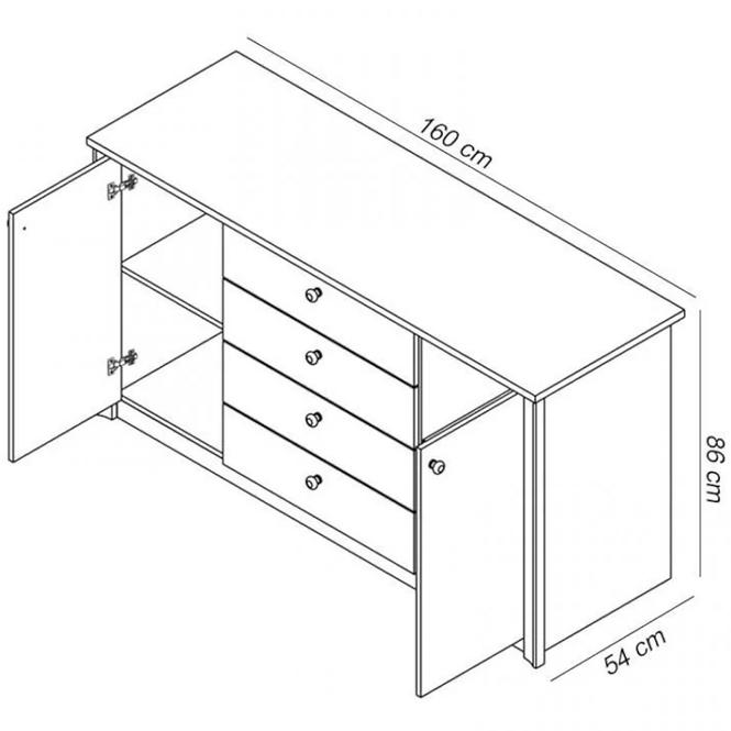 Kommode Finezja 160cm Eiche Sonoma