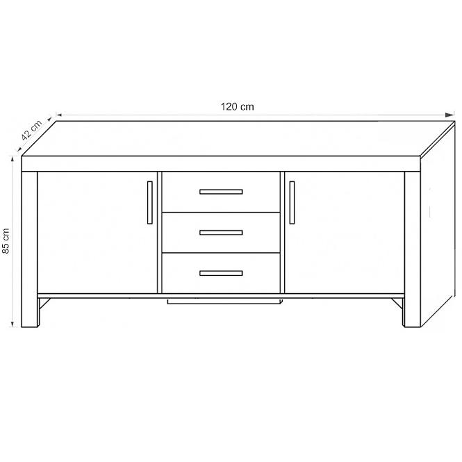 Kommode Cezar 170cm Eiche Sonoma