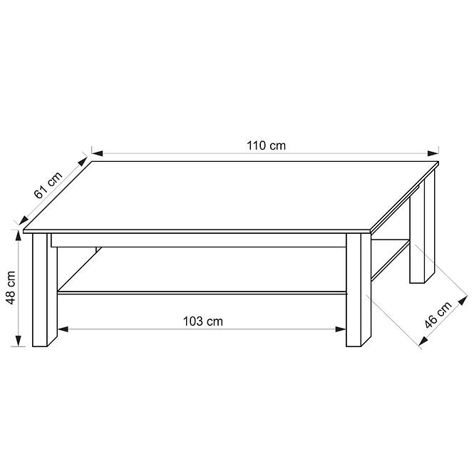 Couchtisch Cezar 110cm Eiche Sonoma