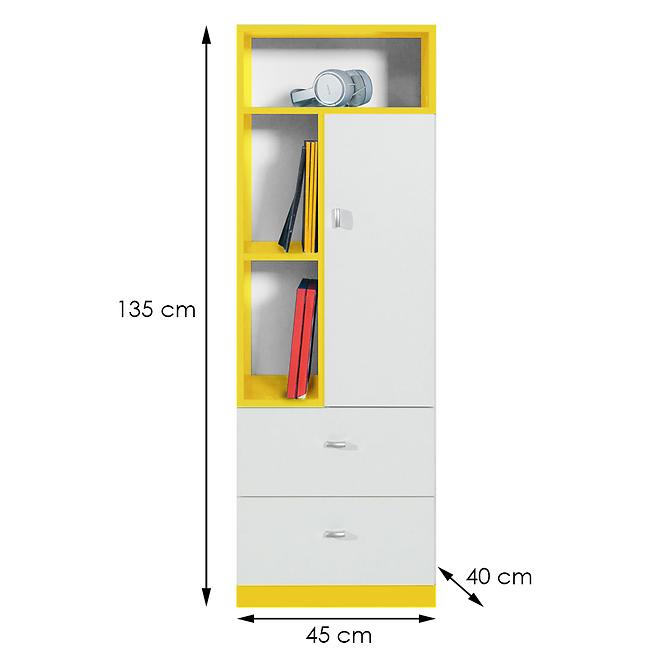 Regal Mobi 45cm Weiß/Gelb