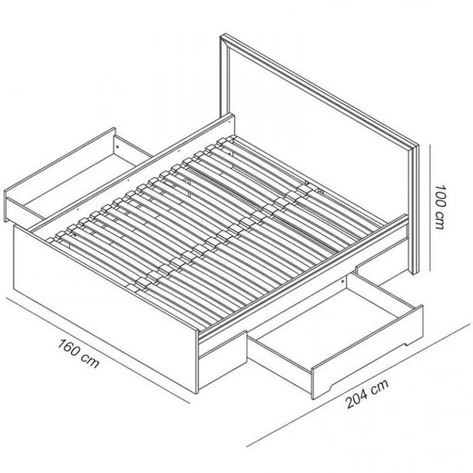 Bett Finezja 160cm Eiche Sonoma