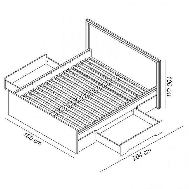 Bett Finezja 180cm Eiche Sonoma