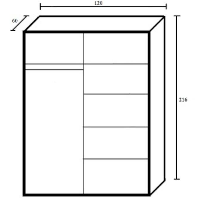 Schrank Szach 120cm Weiß