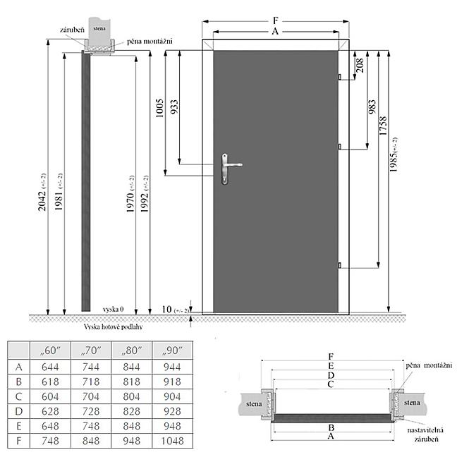 Innentür Trio 3*3 70R Sonoma Eiche