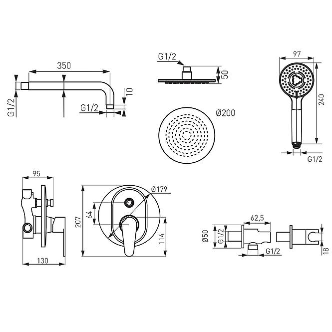 Duschset Algeo BAGP7-SET1-S