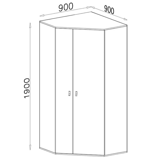 Planet Schrank 90cm Weiß/Eiche/Türkis