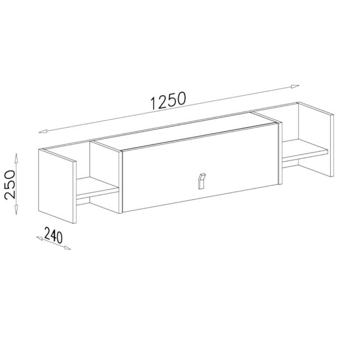 Regal Planet 125cm Weiß/Eiche/Türkis