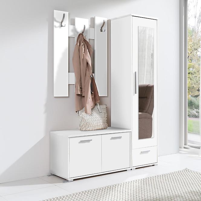 Hit h04  Wandgarderobe mit 4 Haken + Regal