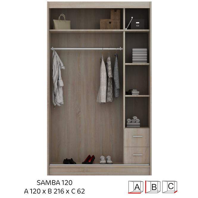 Schrank Samba 120cm Schwarz Glanz