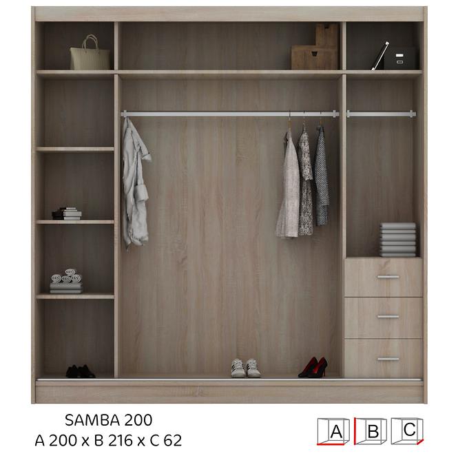 Schrank Samba 200cm Schwarz