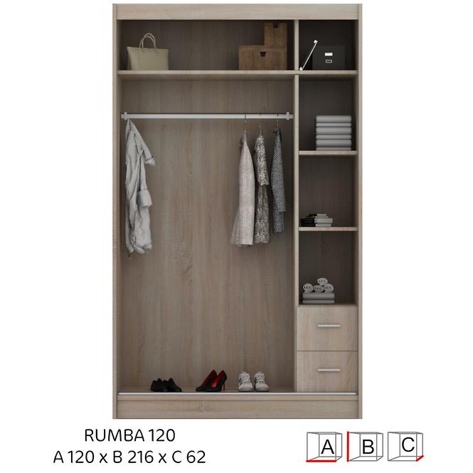 Schrank Rumba 120cm Schwarz