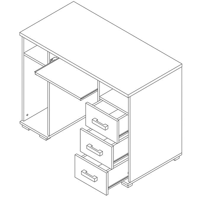 Schreibtisch Maximus 100cm Weiß