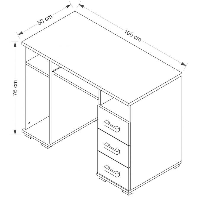 Schreibtisch Maximus 100cm Venge