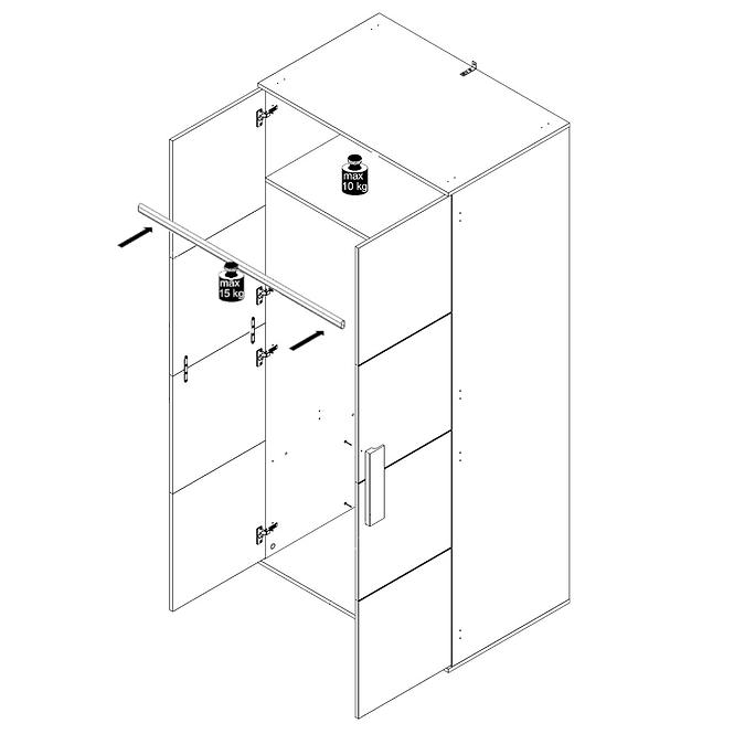 Schrank Libelle 91cm Weiß/Grau