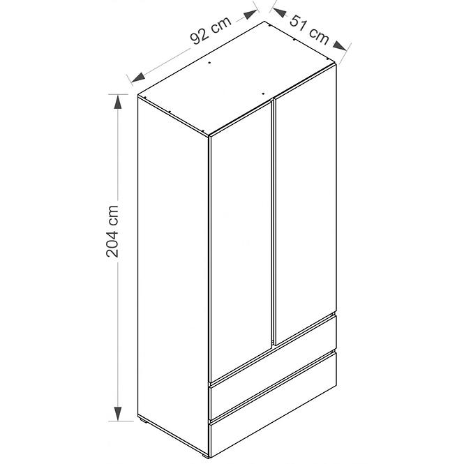 Schrank Cosmo 92cm Weiß