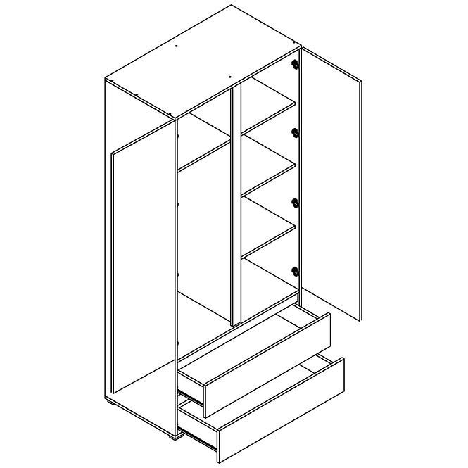 Schrank Cosmo 92cm Eiche Riviera