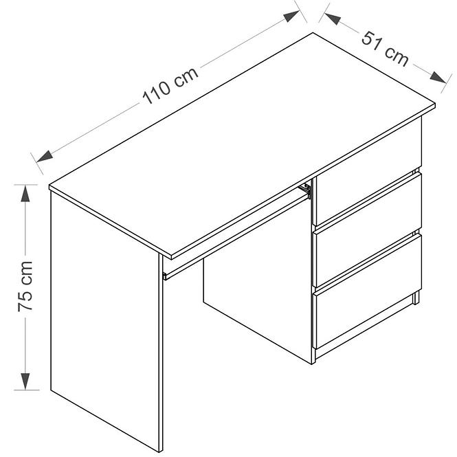 Schreibtisch Cosmo 110cm Eiche Riviera