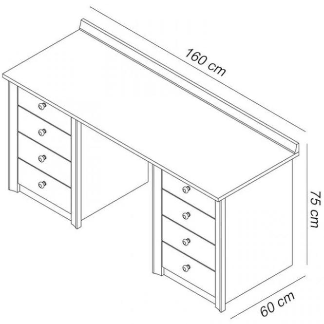 Schreibtisch Finezja 160cm Eiche Sonoma Schokolade