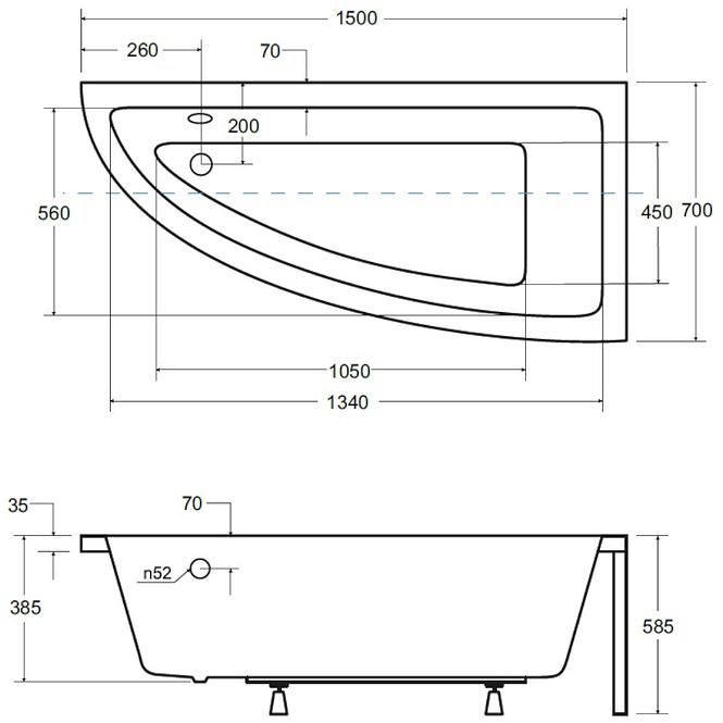 Badewanne Praktika 150/70 R