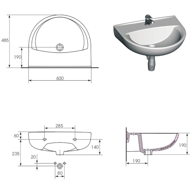 Waschbecken President 60