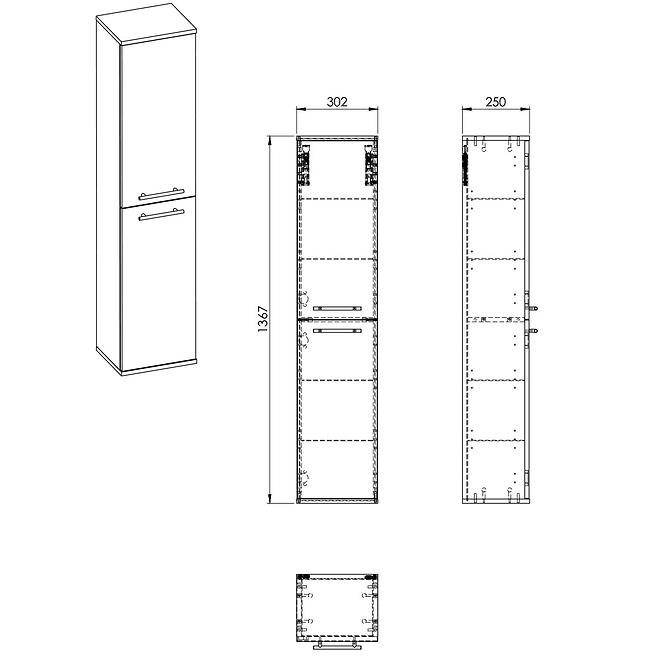 Hochschrank Vento weiß 30 2D