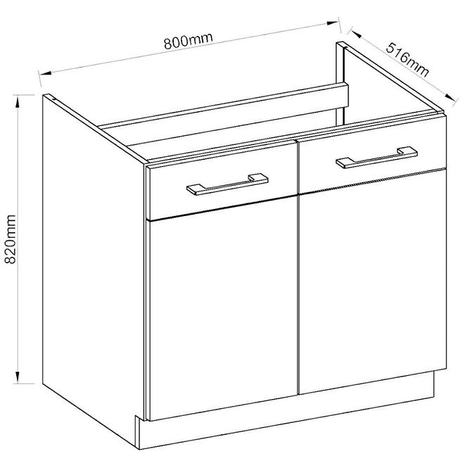 Küchenzeile Vigo Weiß Hg 80zl 2f Bb